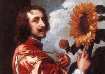 Self-portrait with a Sunflower Artwork by Anthony van Dyck