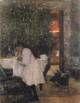 Under the Christmas tree Artwork by Franz Skarbina