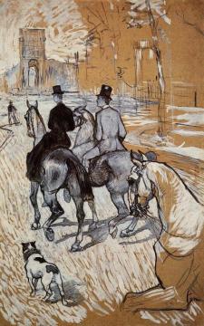 Horsemen Riding In The Bois De Boulogne Artwork by Henri de Toulouse-Lautrec