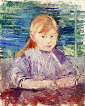 Little Girl in Mauve Artwork by Berthe Morisot