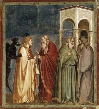 Scenes From The Life Of Christ: 12. Judas' Betrayal (cappella Scrovegni (arena Chapel), Padua) Artwork by Giotto di Bondone
