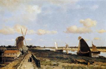 View Of The Trekvliet Canal Near The Hague Artwork by Johan Hendrik Weissenbruch
