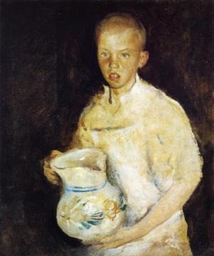 Boy With Pitcher Artwork by Charles W. Hawthorne