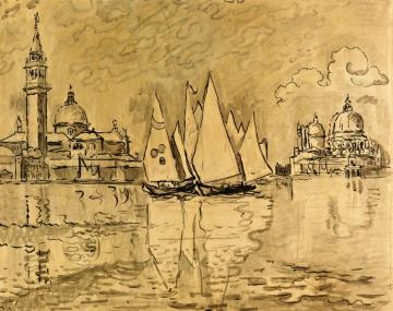Study for "Venice, Morning" Artwork by Paul Signac