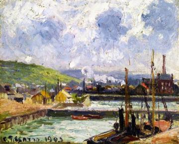 Darse de Pêche et Bassin Duquesne, Dieppe, Temps Gris Lumineux Artwork by Camille Pissarro