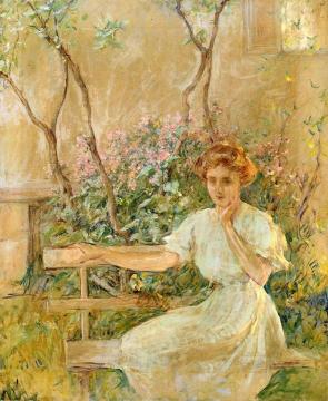 The Garden Seat Artwork by Robert Lewis Reid