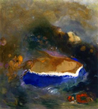 Ophelia with Blue Cape Artwork by Odilon Redon