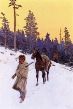 After The Hunt Artwork by Henry F. Farny