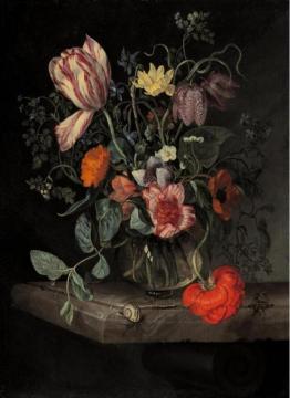 Flowers In A Vase Artwork by Jacob van Walscapelle