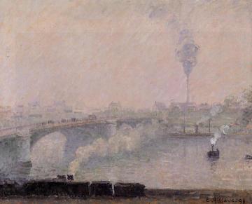 Rouen, Fog Effect Artwork by Camille Pissarro