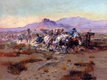 The Attack Artwork by Charles Marion Russell