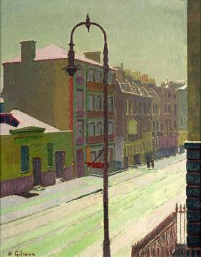 London Street In The Snow Artwork by Harold Gilman