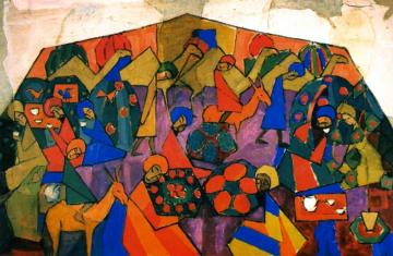 Teahouse Artwork by Alexander Nikolaevich Volkov