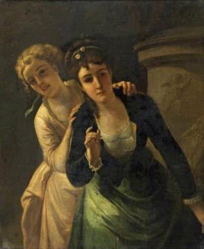 Blonde And Brunette Artwork by Henri-guillaume Schlesinger