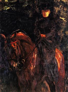 Ida Görz On Horseback Artwork by Wilhelm Trübner