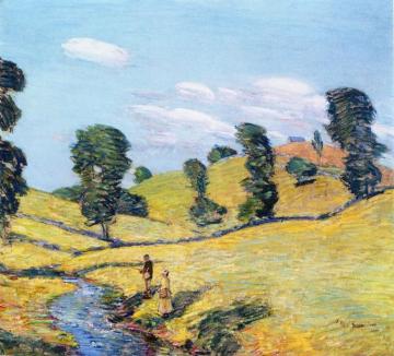 Brook in Branchville, Connecticut Artwork by Frederick Childe Hassam