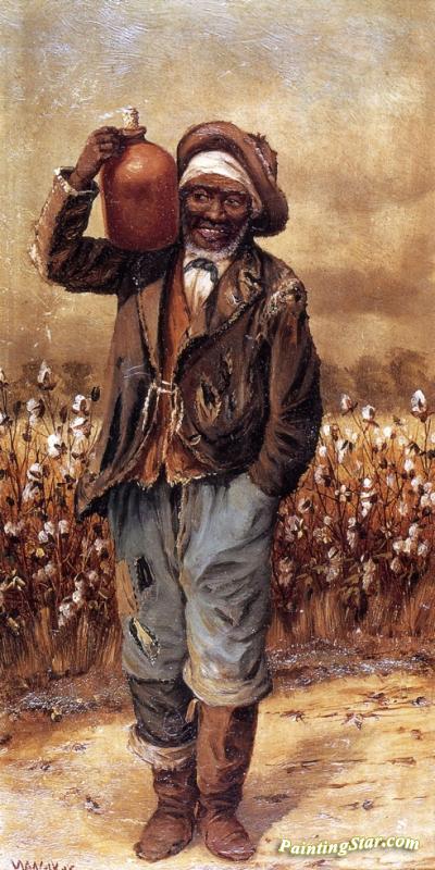 Negro Man With Jug On Shoulder Artwork by William Aiken Walker