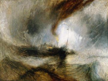 Snow Storm - Steam-boat Off A Harbour's Mouth Making Signals In Shallow Water, And Going By The Lead. Artwork by Joseph Mallord William Turner