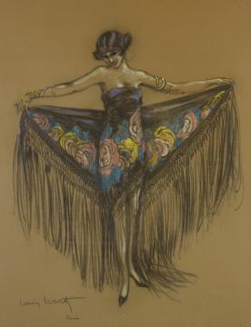 Woman In Spanish Shawl Artwork by Louis Icart