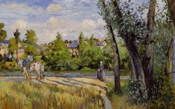 Landscape, Bright Sunlight, Pontoise Artwork by Camille Pissarro