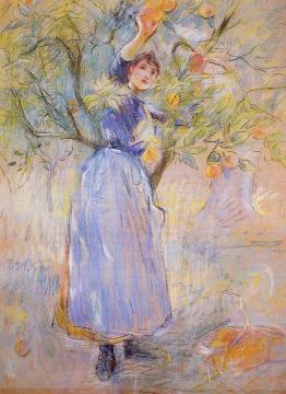 The Orange Picker Artwork by Berthe Morisot