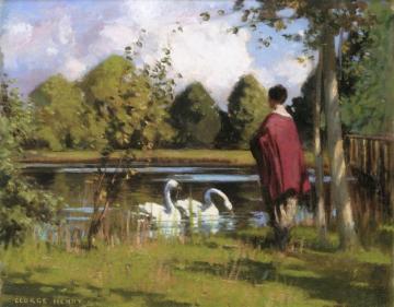 The Swan Pond Artwork by George Henry