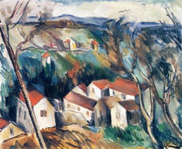 Village In A Landscape Artwork by Maurice De Vlaminck