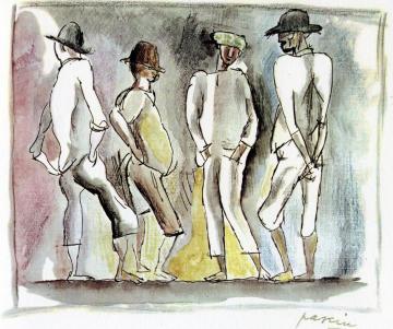 Cubans Artwork by Jules Pascin