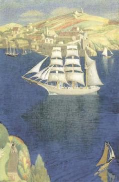 The White Barque At Fowey Artwork by Joseph Edward Southall