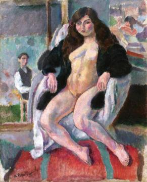 The Painter and His Model Artwork by Jules Pascin