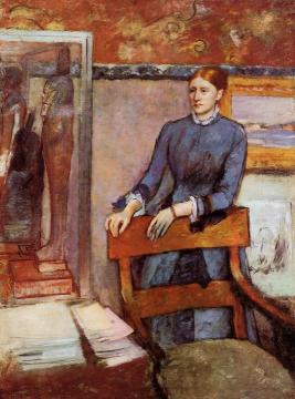 Helene Rouart in Her Father's Study Artwork by Edgar Degas