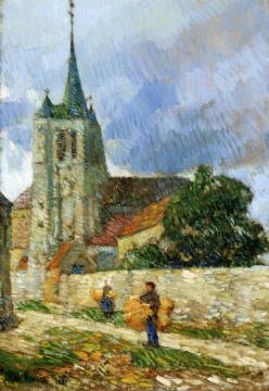 Village Scene, Breton Artwork by Frederick Childe Hassam