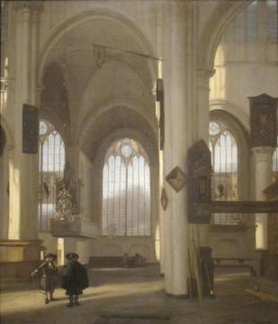 Interior Of A Church Artwork by Emanuel de Witte
