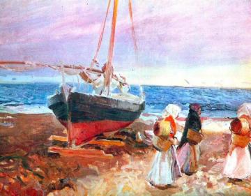 Fisherwomen on the Beach, Valencia Artwork by Joaquin Sorolla y Bastida