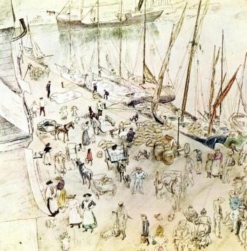 Seaport Artwork by Jules Pascin