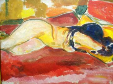 Nude Reclining Artwork by Edvard Munch