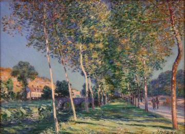 The Lane of Poplars at Moret sur Loing Artwork by Alfred Sisley