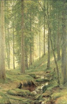 Brook In A Forest Artwork by Ivan Ivanovich Shishkin