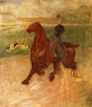 Woman Rider And Dog Artwork by Henri de Toulouse-Lautrec