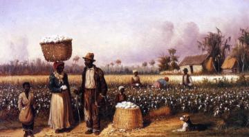 Negro Workers In Cotton Field With Dog Artwork by William Aiken Walker