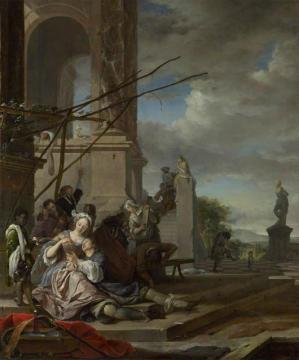 An Italian Courtyard Artwork by Jan Weenix