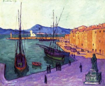 Port of Saint-Tropez, Evening Effect Artwork by Francis Picabia