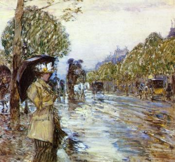 Rainy Day, Paris Artwork by Frederick Childe Hassam