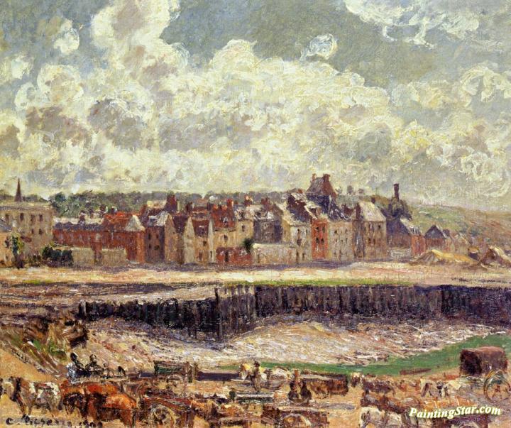 Dieppe, Dunquesne Basin, Sunlight Effect, Morning, Low Tide Artwork by Camille Pissarro
