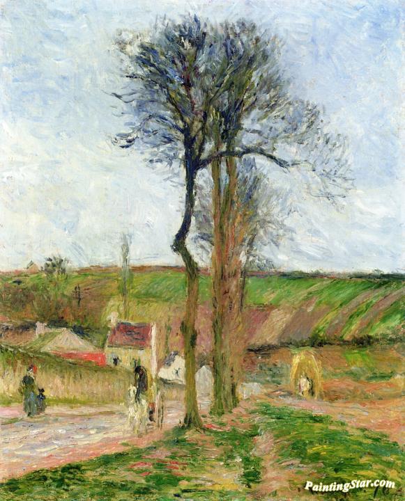 Rue de l'Hermitage, et côte des Mathurins, Pontois Artwork by Camille Pissarro