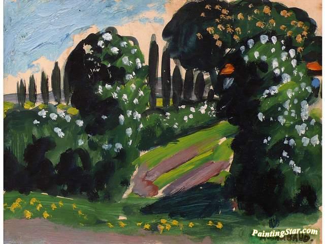 Landscape with Trees and Flowers Artwork by Auguste Chabaud