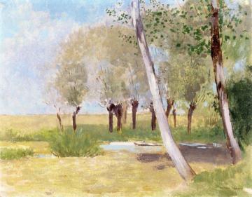 Birches in Autumn Artwork by Odilon Redon