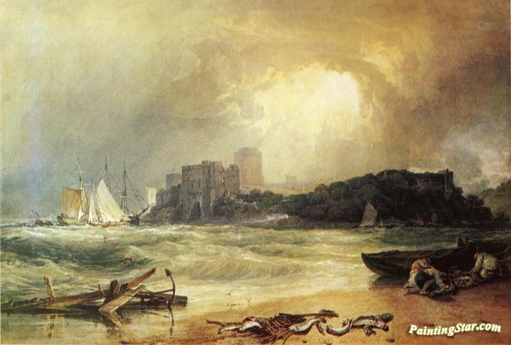 Pembroke Caselt, South Wales: Thunder Storm Approaching Artwork by Joseph Mallord William Turner