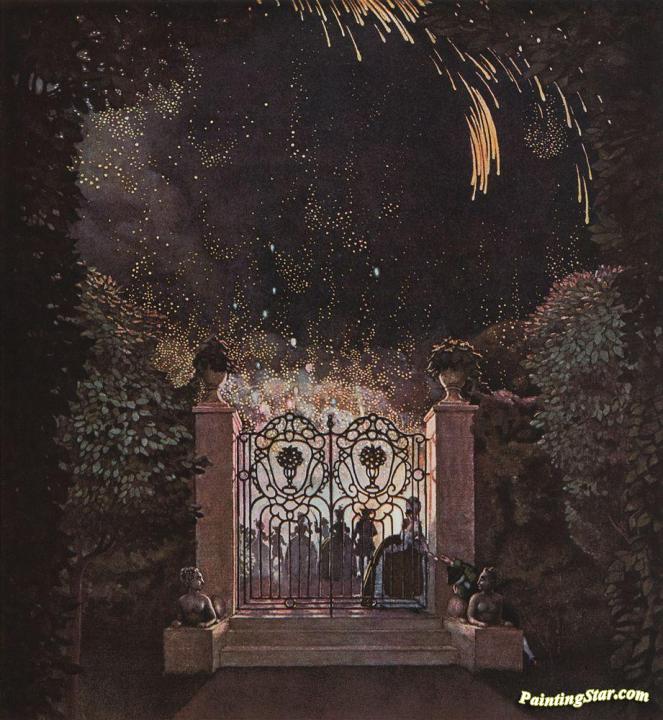 Fireworks in the Park Artwork by Konstantin Somov