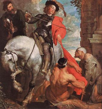 St Martin Dividing his Cloak Artwork by Anthony van Dyck